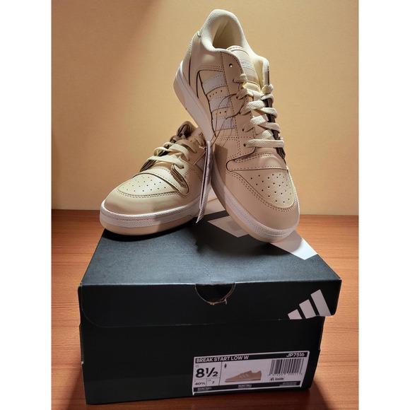 adidas Shoes - Adidas‎ Break Start Low W Beige Cream White Stripes Sneakers Women's 8.5